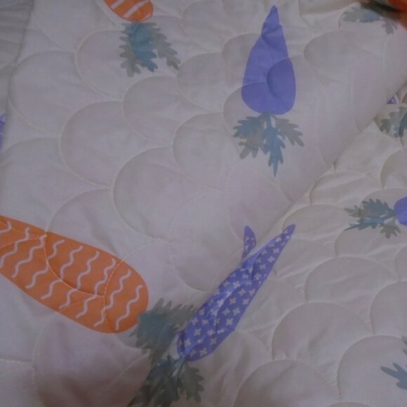 Full Queen Quilt Carrot Ensemble reversable bedspread and std pillow shams 3431 - Picture 3 of 8